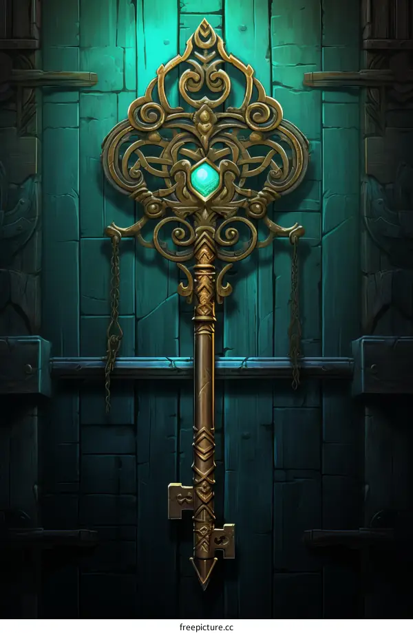 ornate golden key illustration