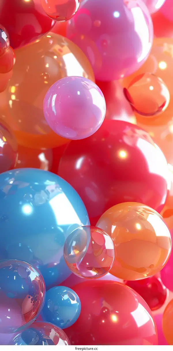 Colorful Bubbles Floating in Mid-Air