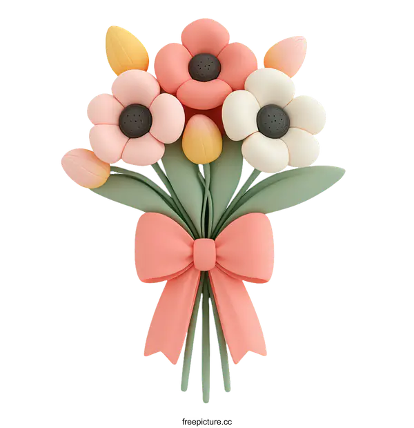 [Transparent Background PNG]Cute Cartoon Flower Bouquet Illustration