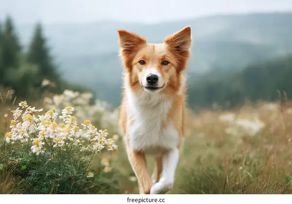 Beautiful Dog Outdoors in a Field