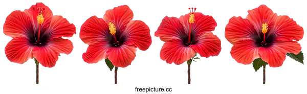 [Transparent Background PNG]Beautiful Hibiscus Flowers in Full Bloom