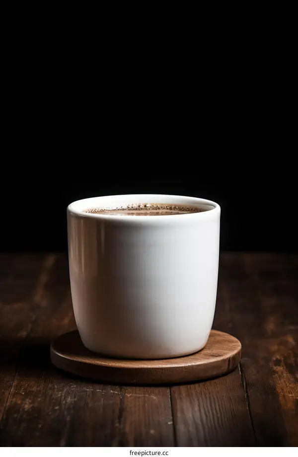 A Cup of Warm Chocolate on a Wooden Table