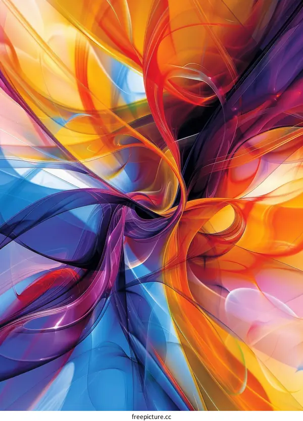 Abstract Colorful Flowing Lines