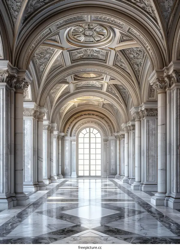 Baroque Gallery Interior: A Symphony of Light and Shadow