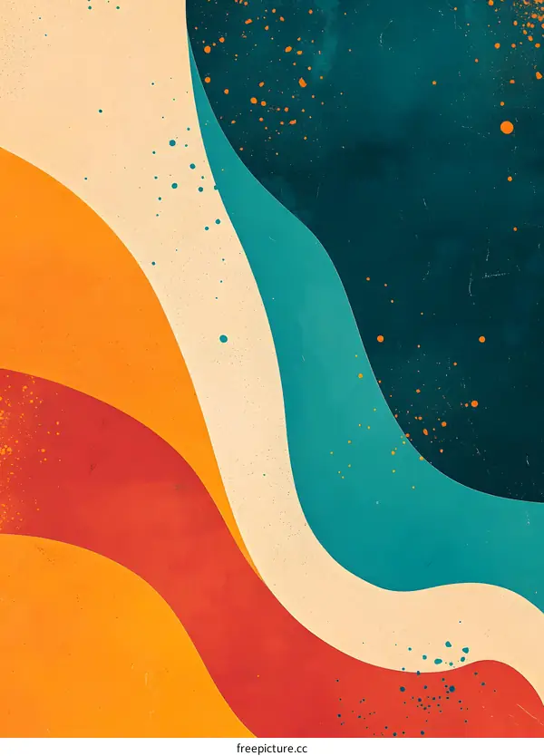 Abstract Wavy Colorful Background Illustration