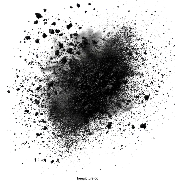 [Transparent Background PNG]Black Powder Explosion Abstract Background