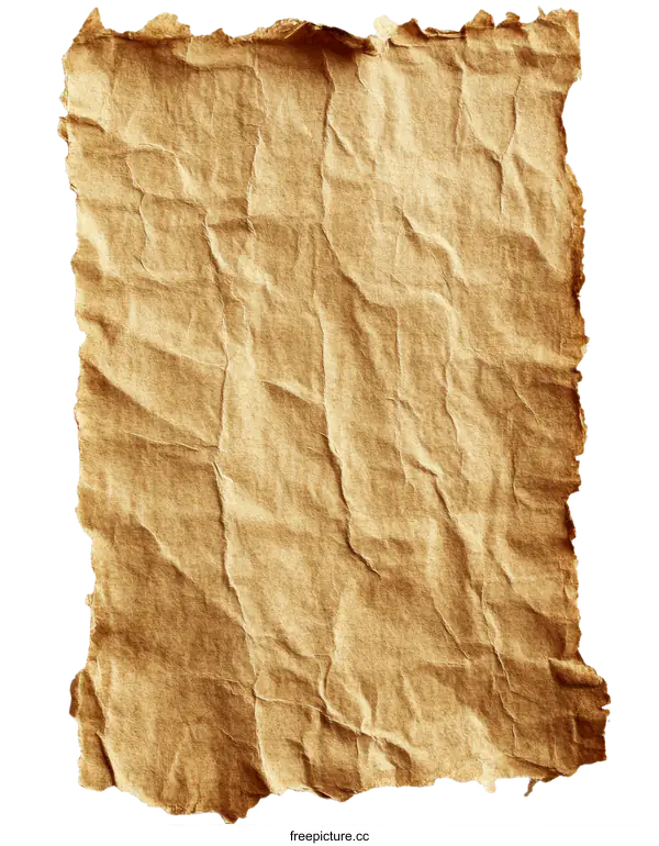 [Transparent Background PNG]Aged Crumpled Paper Texture