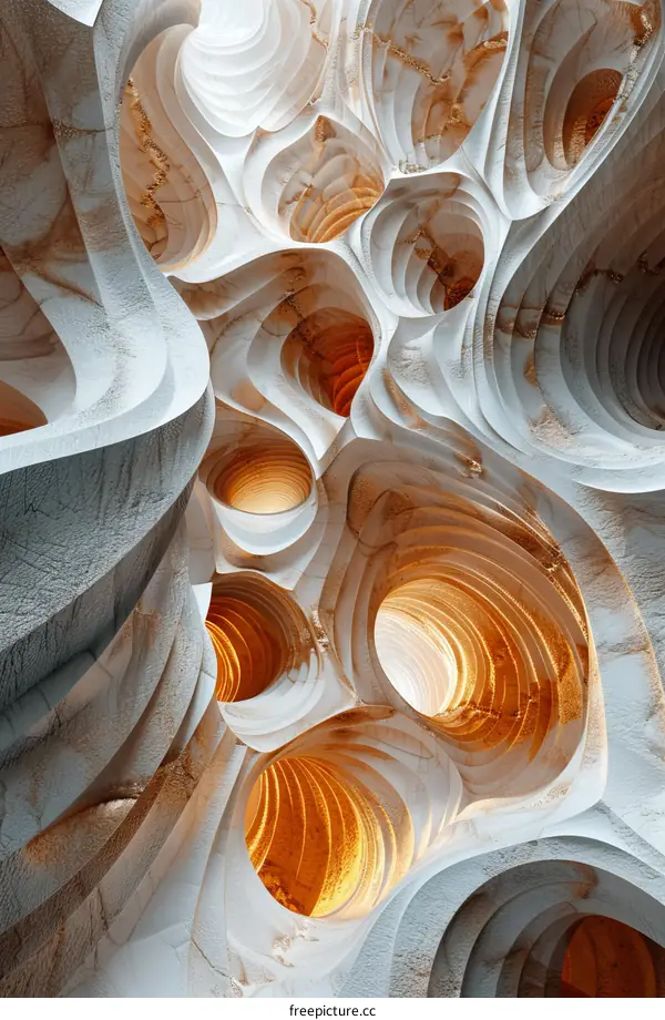 Abstract Caves with Glowing Holes