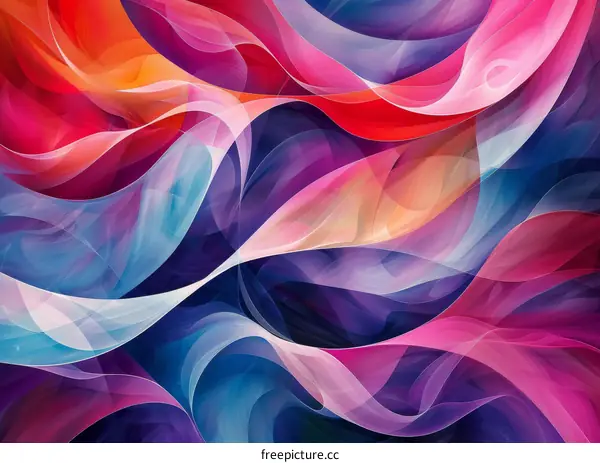 Abstract Colorful Flowing Lines Art