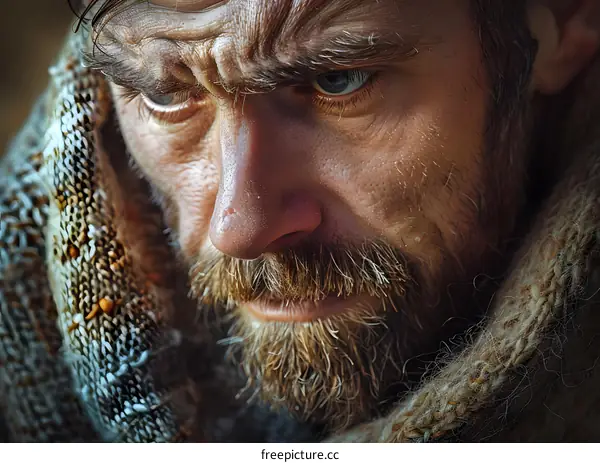 portrait of a homeless man