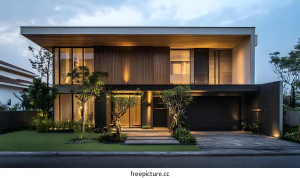 Modern Minimalist House Design With Warm Lighting