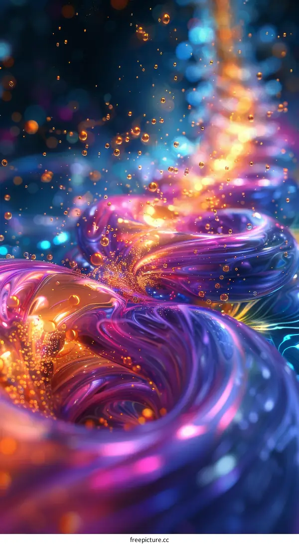 Abstract Colorful Liquid Flowing Art