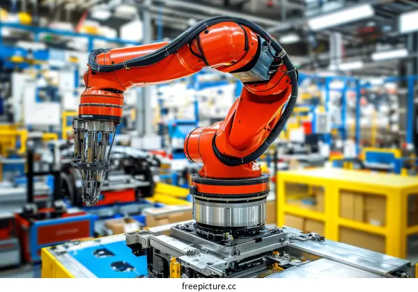Industrial Robotic Arm in Manufacturing Facility