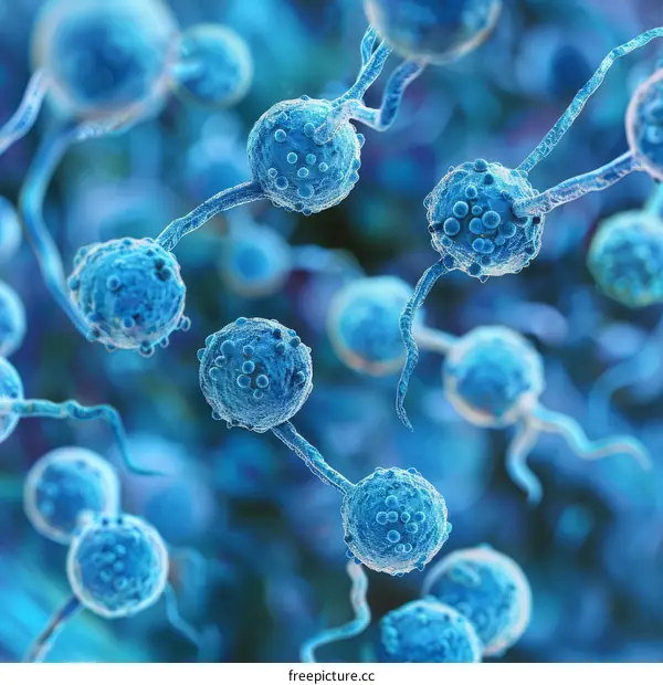 3D Illustration of Candida albicans: A Pathogenic Microorganism