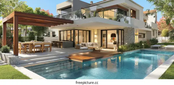 Modern Luxury Villa with Stunning Pool and Outdoor Living Area