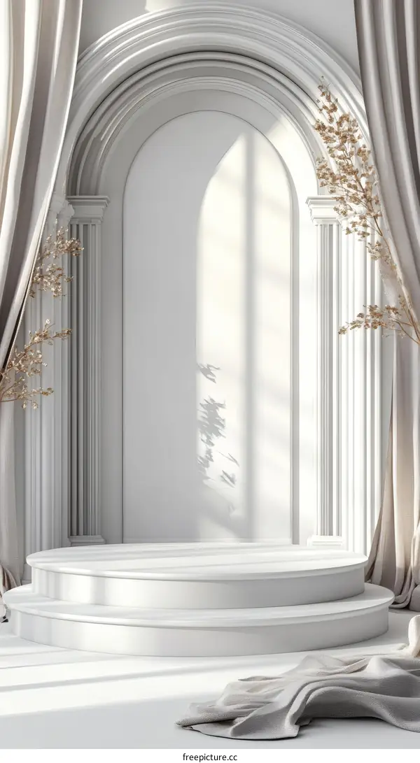 Elegant White Architectural Display Podium