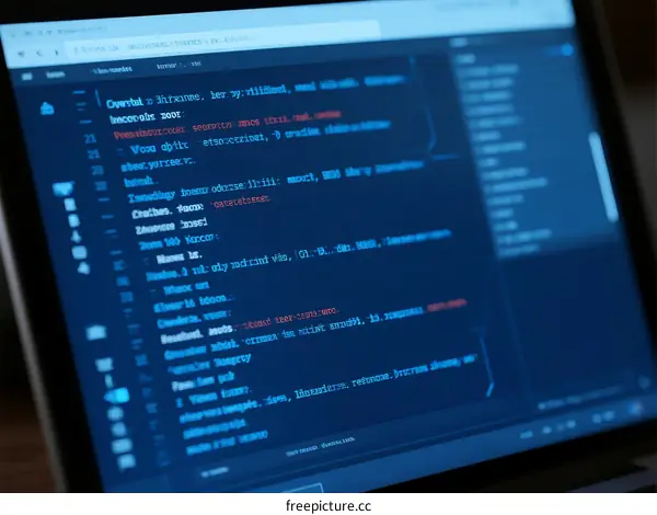 Computer Screen Displaying Code with Programming Language Elements