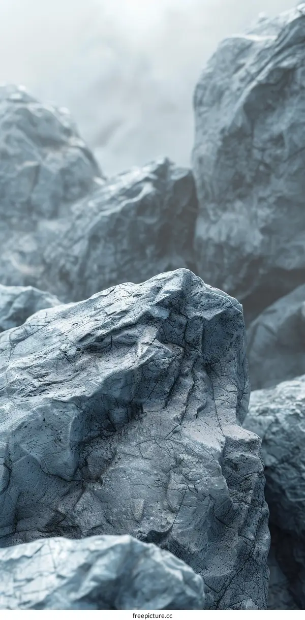 Abstract Gray Stone Texture Close-up