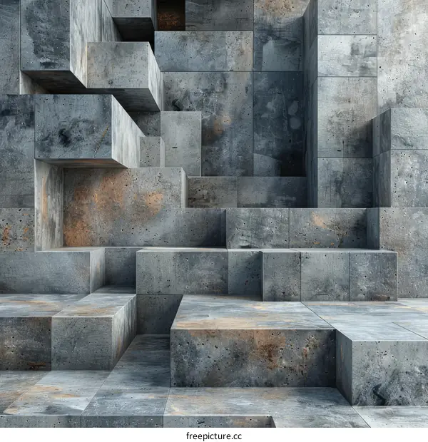 Abstract Geometric Concrete Blocks Design