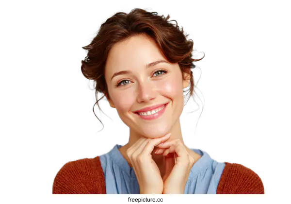 [Transparent Background PNG]Beautiful Woman Portrait with a Smile
