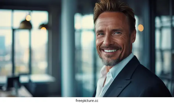 Confident and Driven Male Executive in Suit