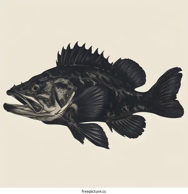 Black and Gold Fish Illustration