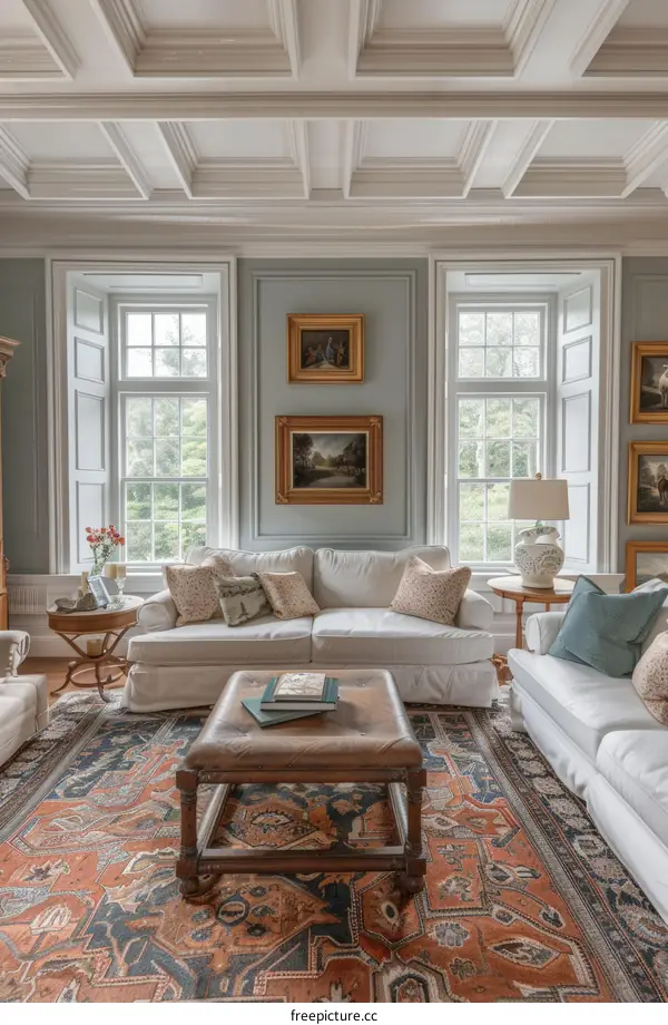 Modern and Elegant Living Room Interior Design with Comfortable Sofa and Luxury Atmosphere