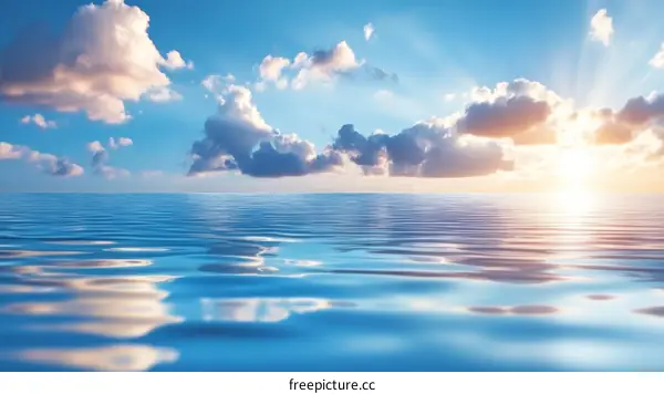 Tranquil Sunrise over Calm Ocean