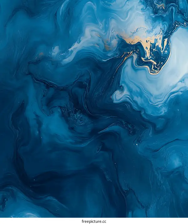 Abstract Blue and Gold Swirls