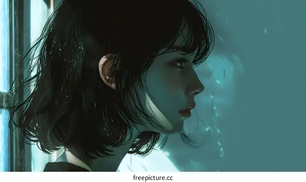 girl looking out the window