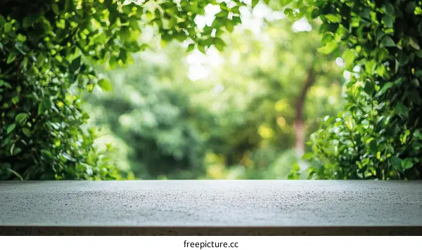 Nature Blurred Background Empty Gray Table Top