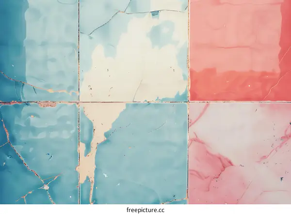 Vintage Cracked Tiles Texture Background