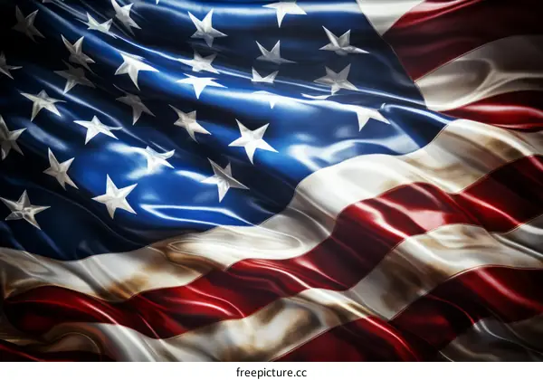 Waving American flag