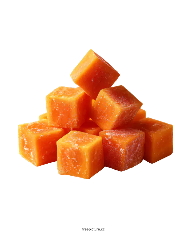 [Transparent Background PNG]Frozen Orange Cubes Tasty Treats