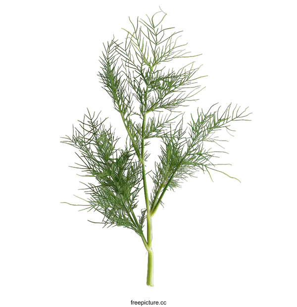 [Transparent Background PNG]Green Fennel Sprig on White Background