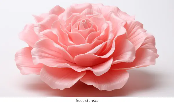 A beautiful pink rose made of clay