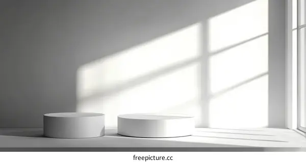 White Minimalist Product Display with Natural Light