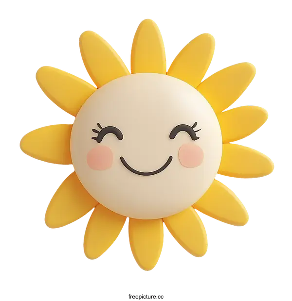 [Transparent Background PNG]Cute Cartoon Smiling Sun Flower Illustration