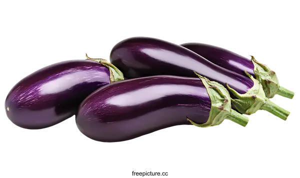 [Transparent Background PNG]Fresh Purple Eggplant Display