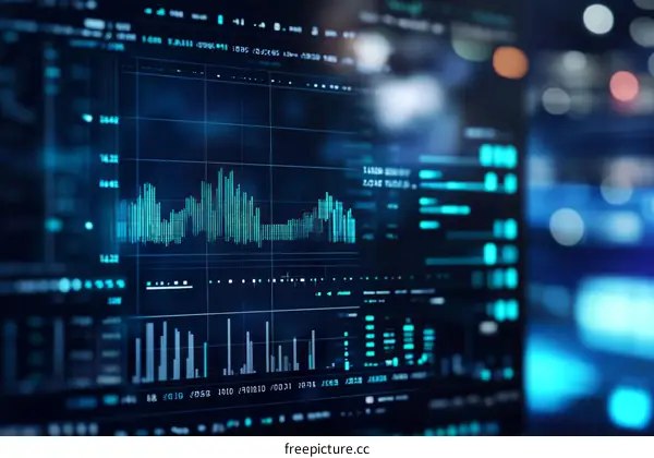 Digital Financial Dashboard Displaying Data