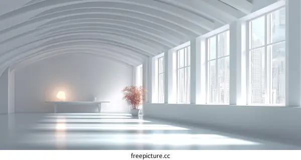 Modern Minimalist White Architectural Interior Design