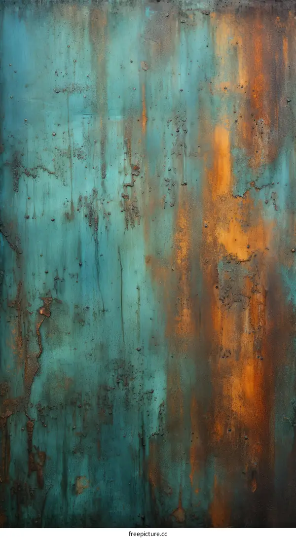 Blue and Orange Rusty Metal Texture