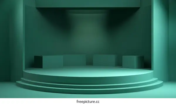Emerald Green Minimalist Product Display Stage