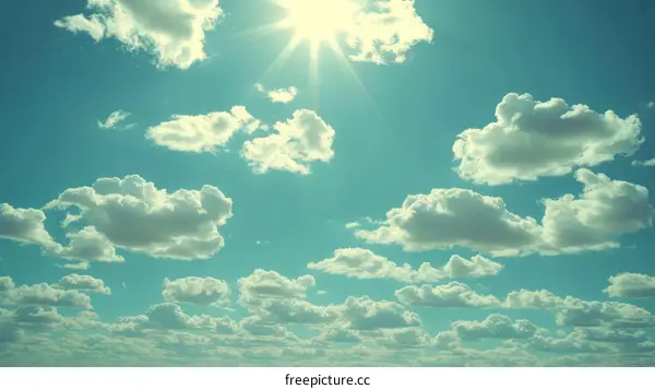 Blue sky with white clouds background