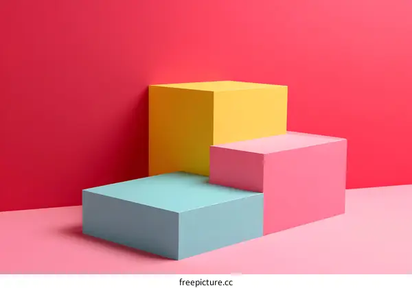 Minimalist Abstract Background with Colorful Geometric Shapes