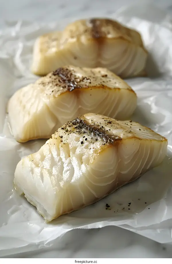 Three pieces of cod loin