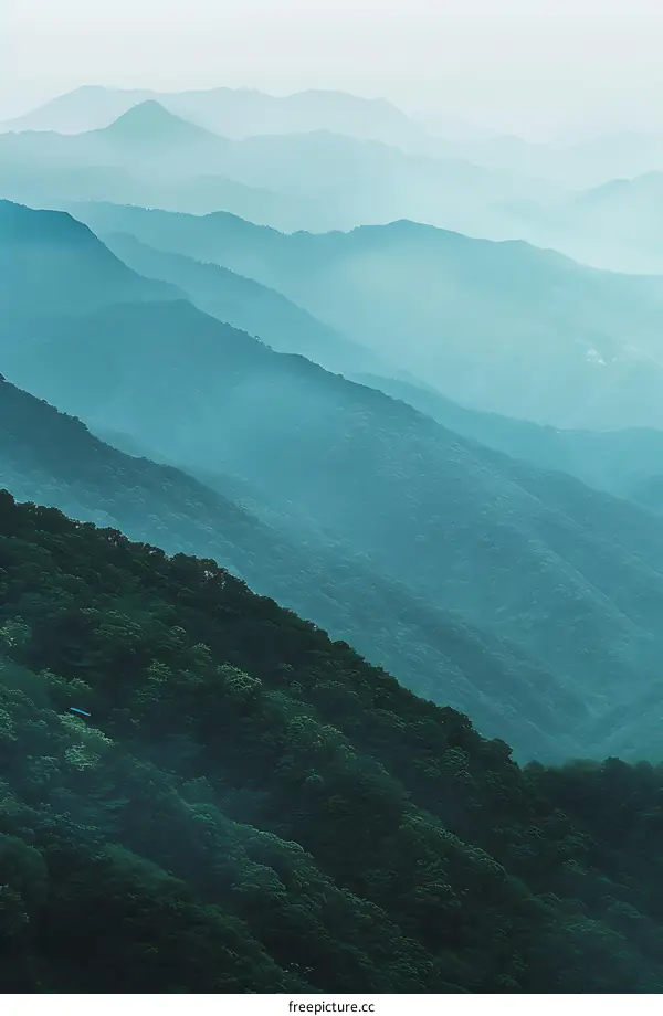 Layers of Mountains in Mist