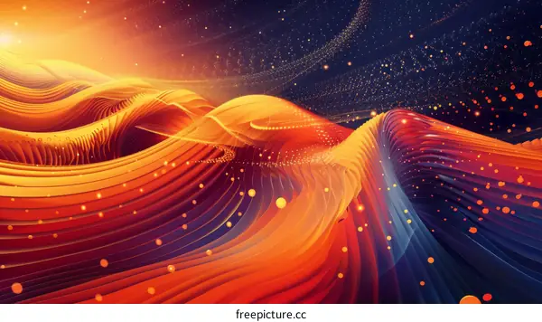 Abstract Geometric Background with Vibrant Orange and Blue
