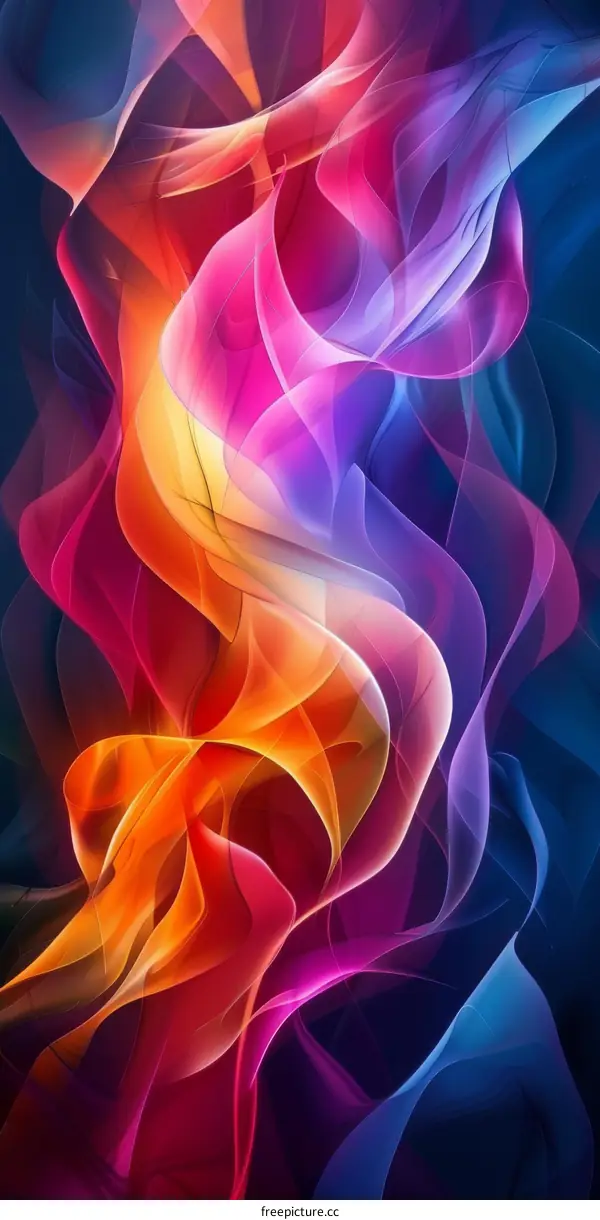 Abstract Colorful Flowing Lines Design