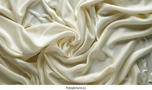 Flowing ivory silk fabric background
